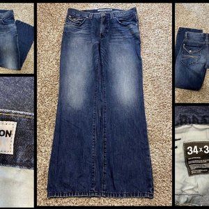 EXPRESS Kingston Jeans Classic Fit Bootcut Light Wash Blue Denim Mens 34X34